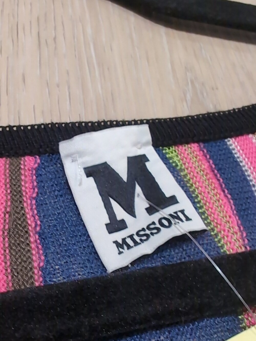 Missoni Black Midi Dress Multicolor Vertical Stripes - Picture 3 of 3
